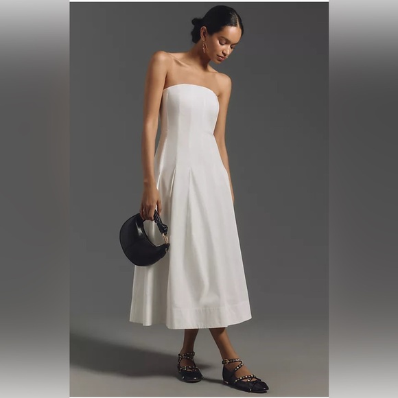 Anthropologie Mare Mare Strapless Seamed A-Line Midi Dress - Picture 3 of 16